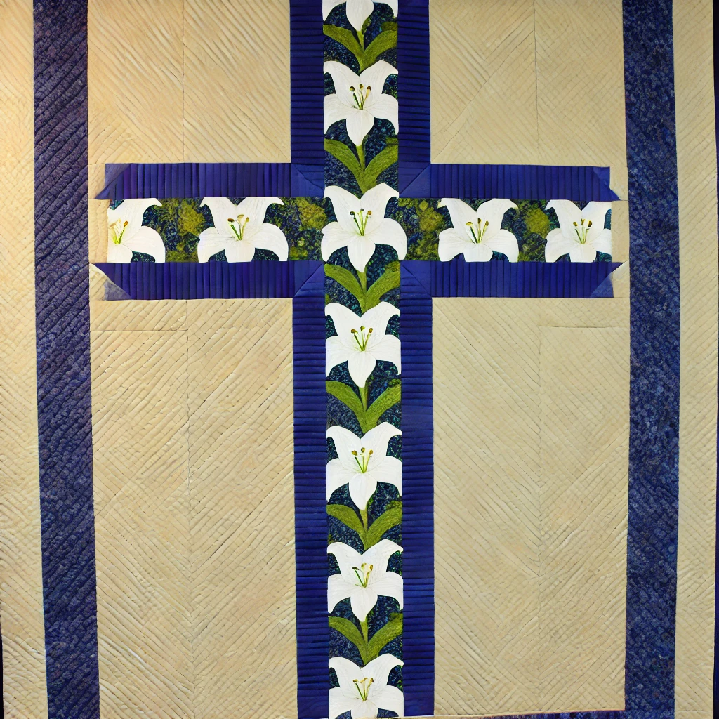 Lily Flower Christian Cross NTA281024353 Quilt Blanket