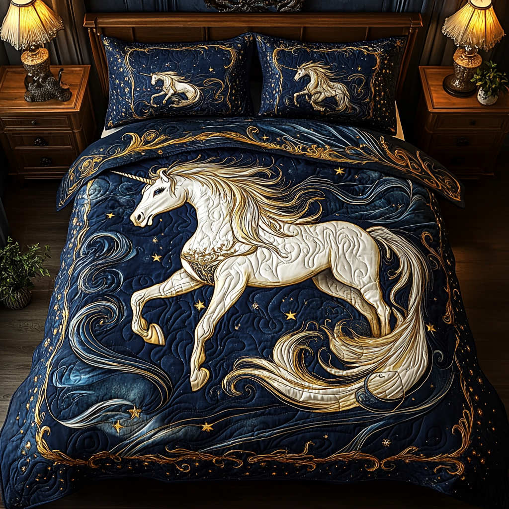 Majestic White Horse TAI311024082 Quilt Bedding Set