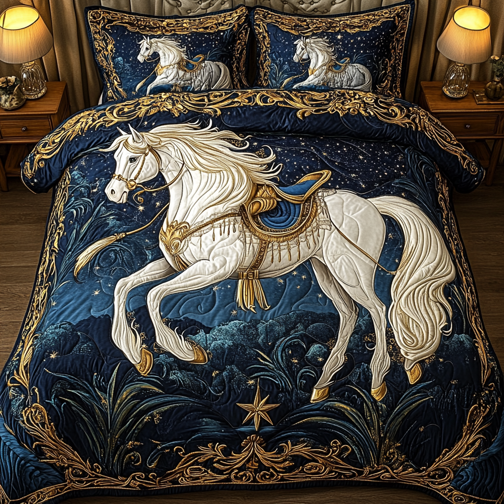 Majestic White Horse TAI311024104 Quilt Bedding Set