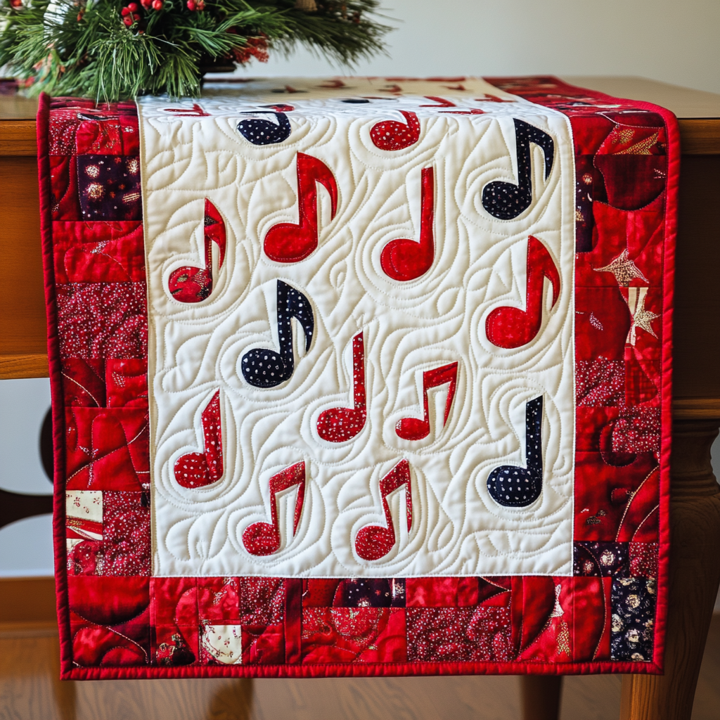 Music Note DAI311024419 Quilted Table Runner – Alpha Quilt