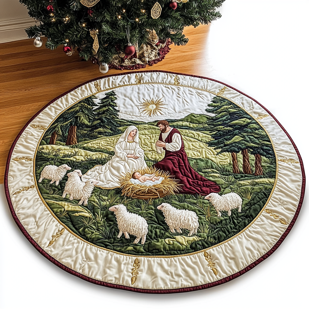 Nativity Scene TAI281024317 Quilted Tree Skirt