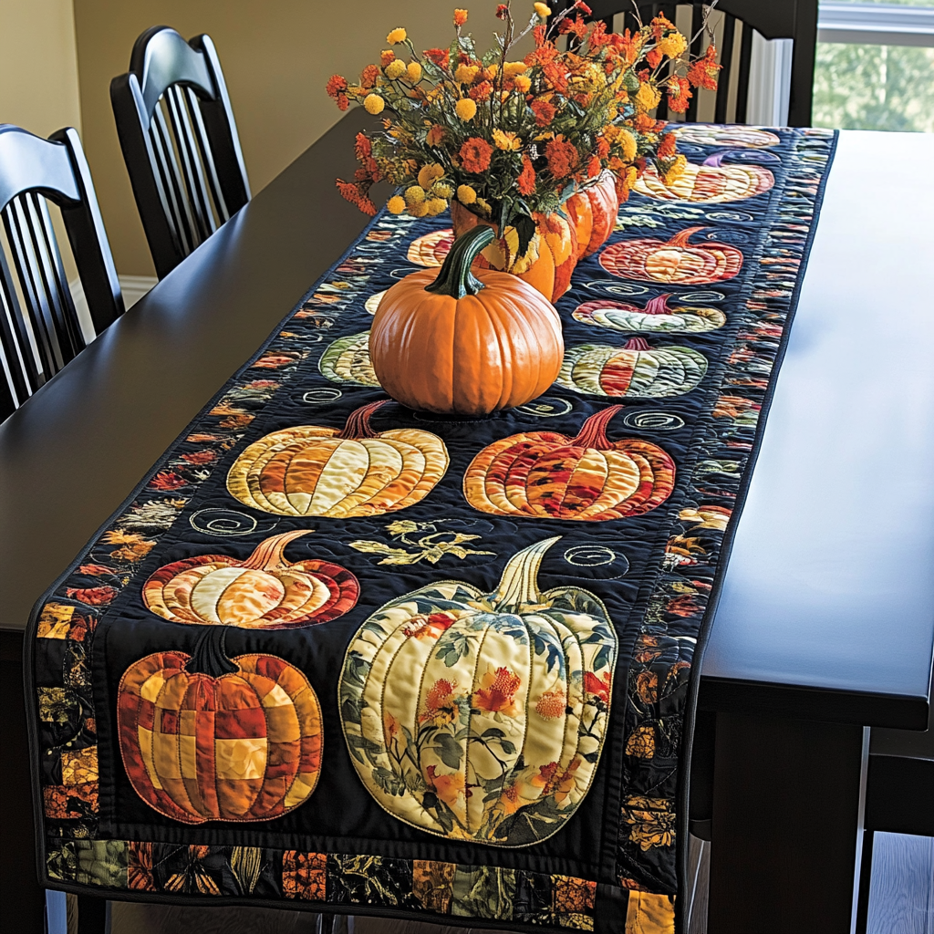 Pumpkin TAI311024214 Quilted Table Runner