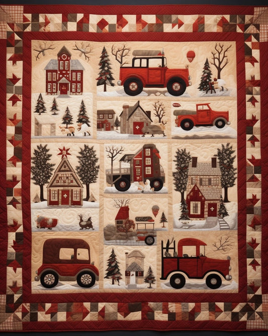 Red Car Christmas BL07112308 Quilt Blanket