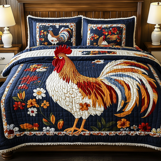 Rooster TAI041124264 Quilt Bedding Set