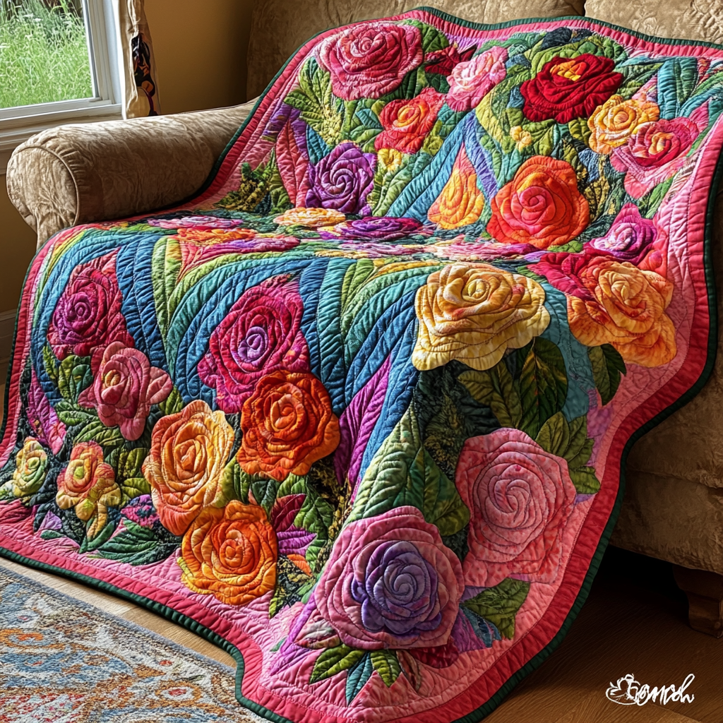 Rose Flower DAI05112461 Quilt Blanket