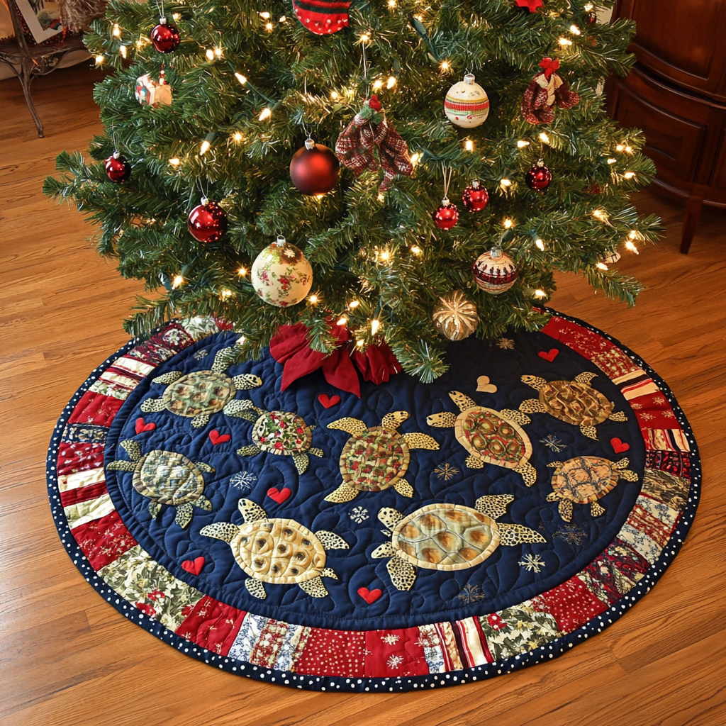 Sea Turtle TAI061124275 Quilted Tree Skirt