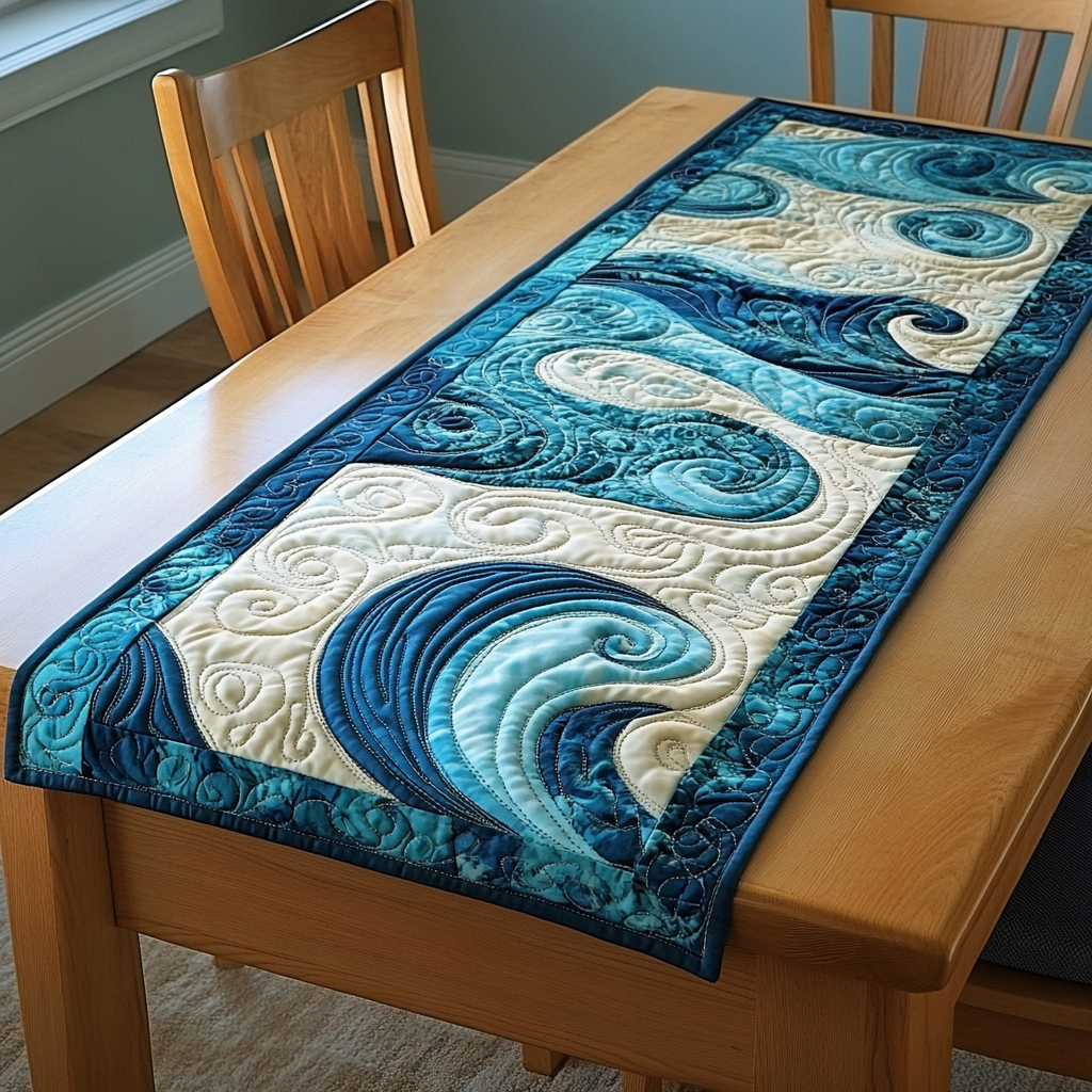 Sea Wave TAI061124200 Quilted Table Runner