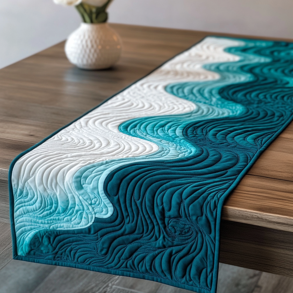 Sea Wave TAI061124202 Quilted Table Runner