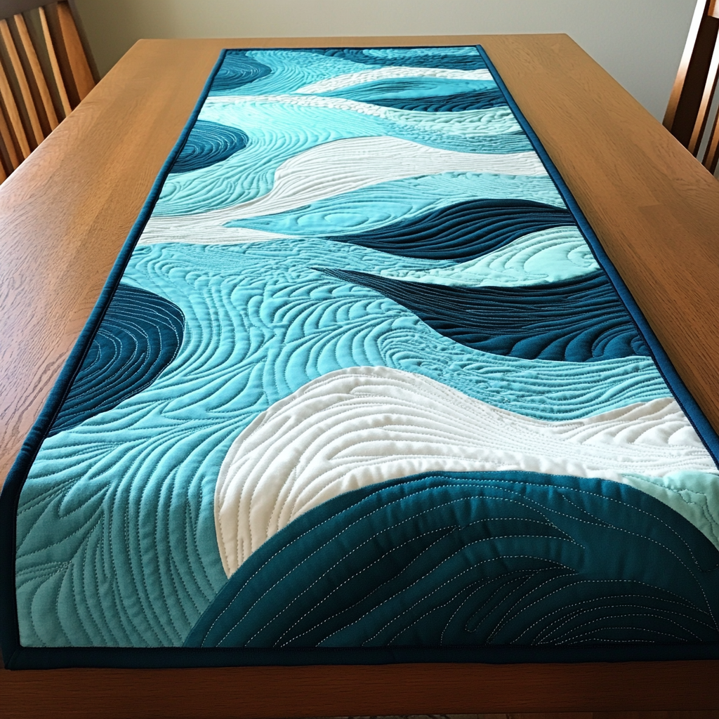 Sea Wave TAI061124203 Quilted Table Runner