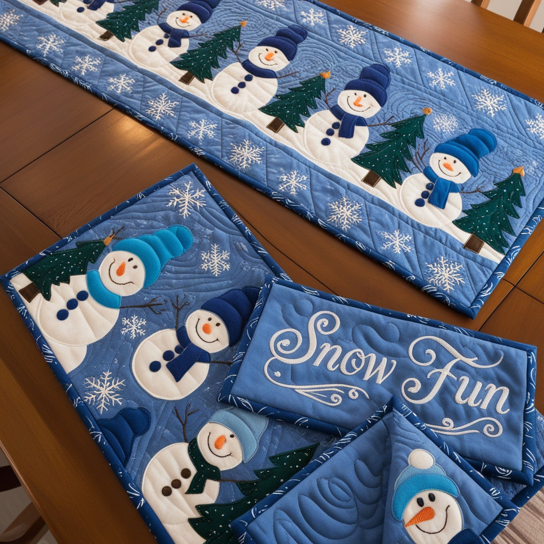 Snowman TAI121024016 Quilted Table Runner