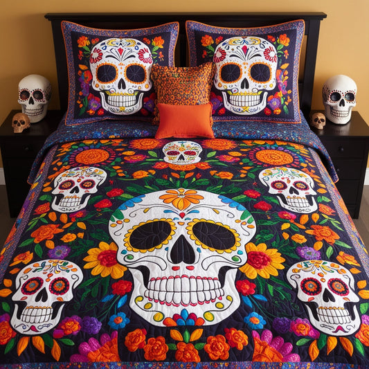 Sugar Skull NTA181024612 Quilt Bedding Set