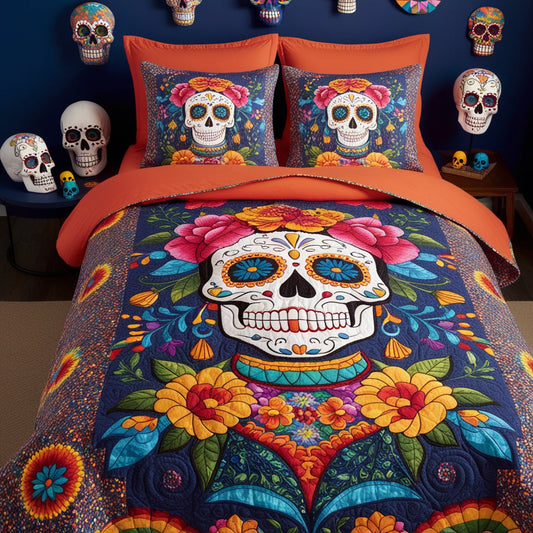 Sugar Skull NTA181024629 Quilt Bedding Set