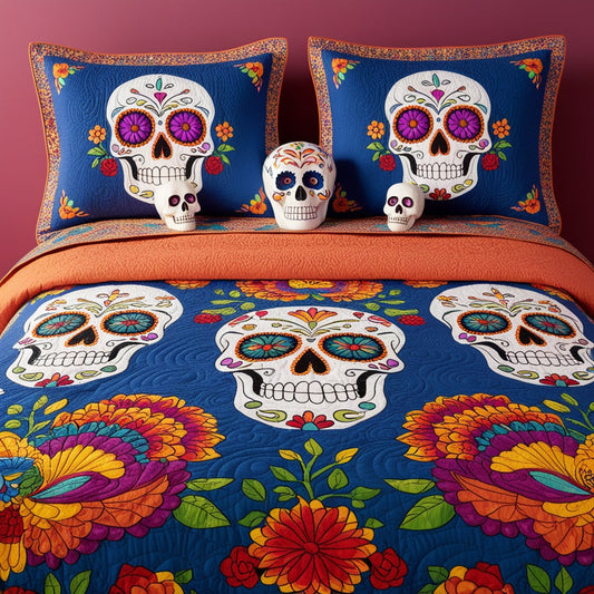 Sugar Skull NTA181024630 Quilt Bedding Set