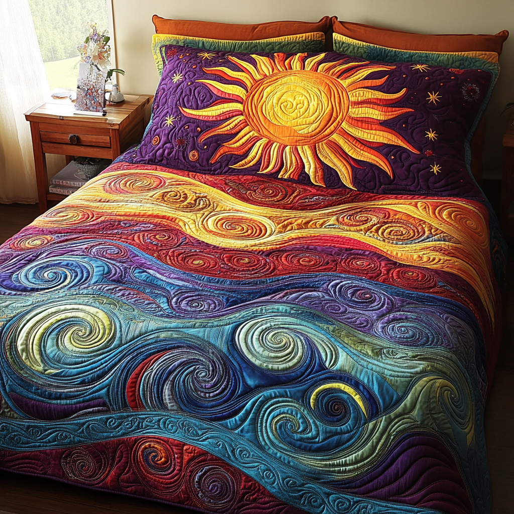 Sun And Wave TAI041124218 Quilt Bedding Set