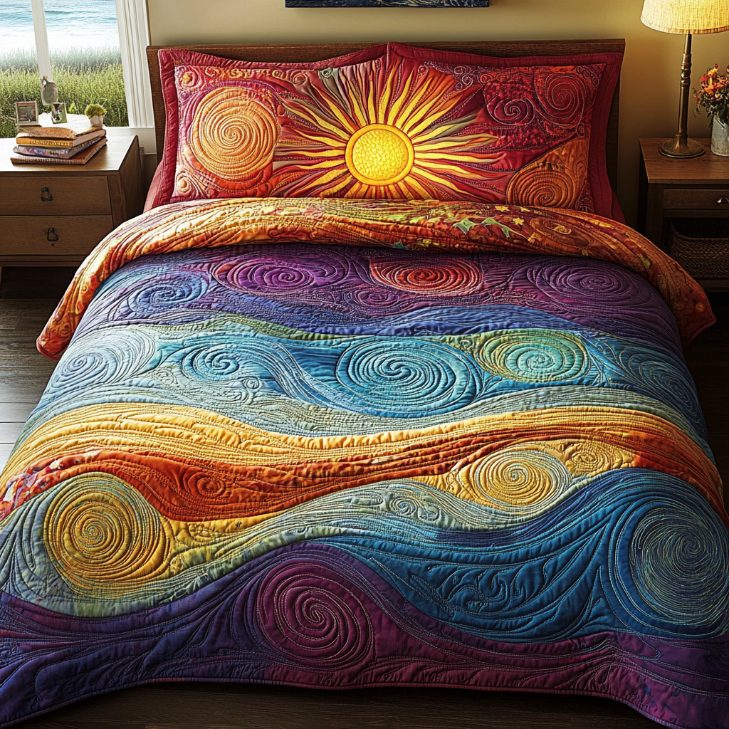 Sun And Wave TAI041124219 Quilt Bedding Set