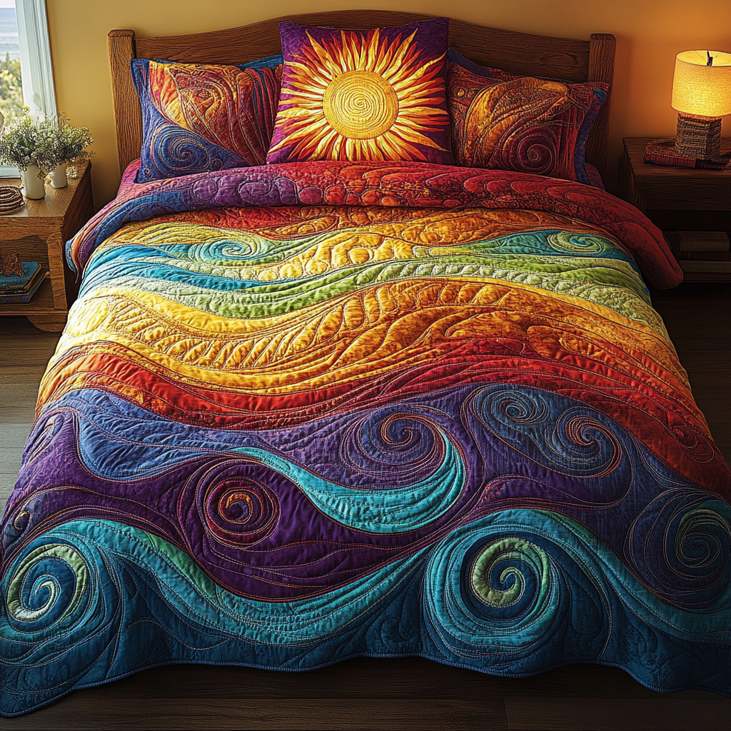 Sun And Wave TAI041124221 Quilt Bedding Set