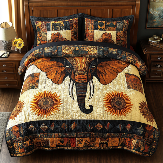 Sunflower Elephant TAI311024123 Quilt Bedding Set