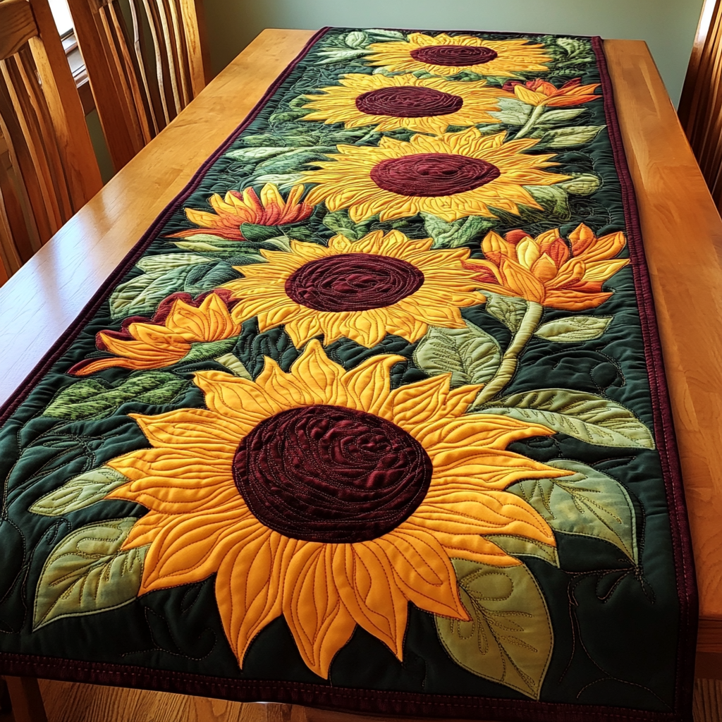 Sunflower TAI061124191 Quilted Table Runner