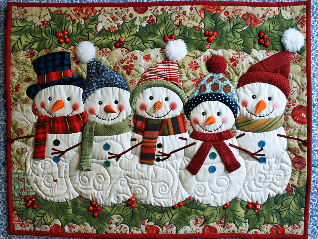 Snowman TAI010824033 Quilted Placemats