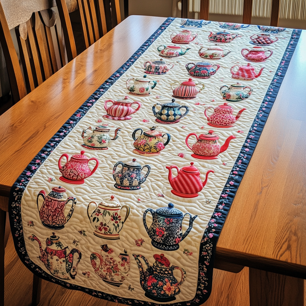 Teapot TAI041124622 Quilted Table Runner