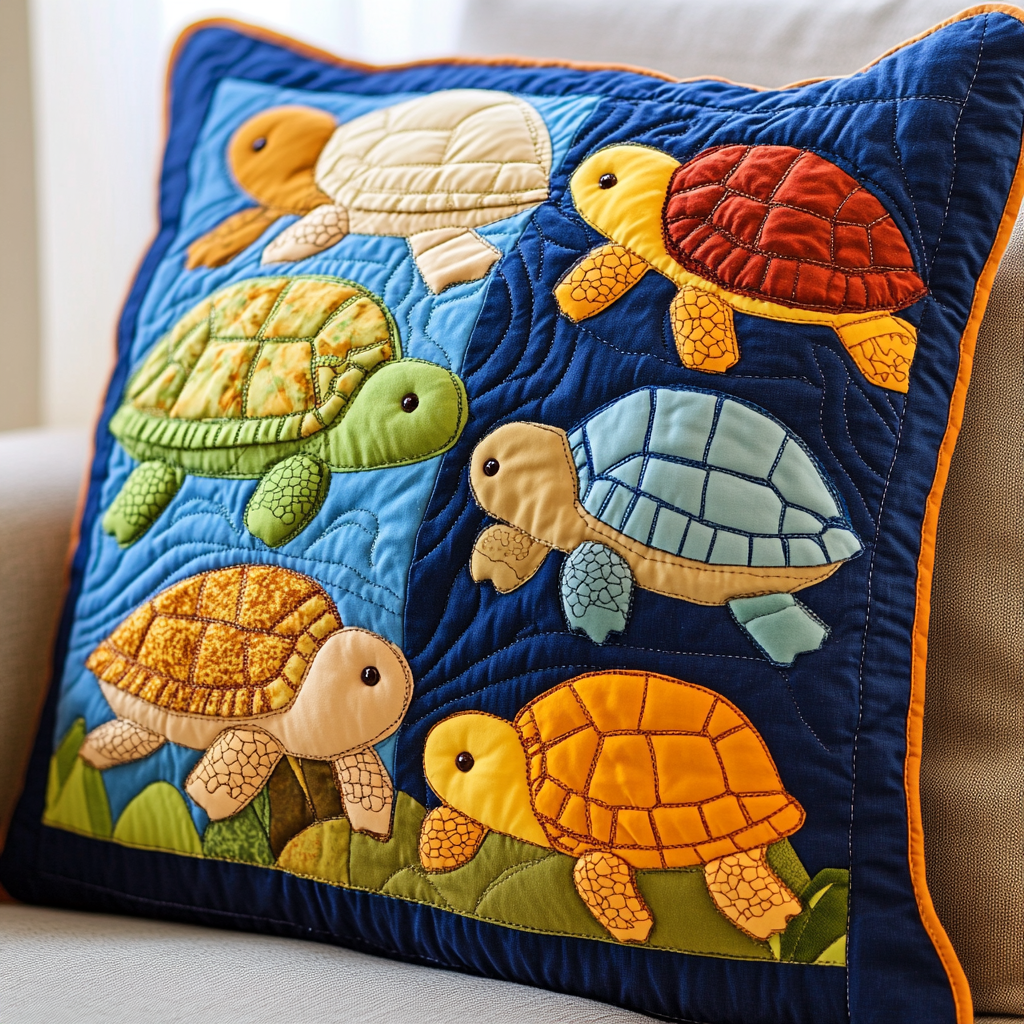 Turtle TAI041124557 Quilted Pillow Case